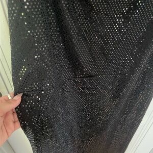 Boohoo Black Sequined Bardot Dress